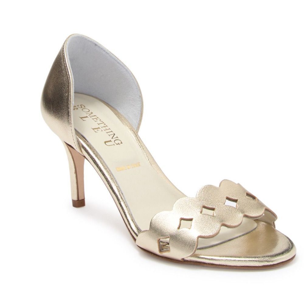 SOMETHING BLEU CATHERIN METALLIC PUMP IN GOLD SZ 8 1/2
